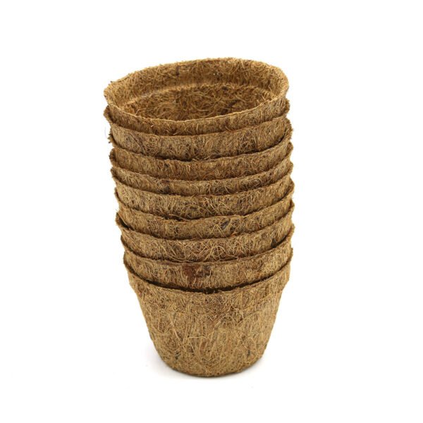 8cm Coir pots  pack of 10 - Image 2