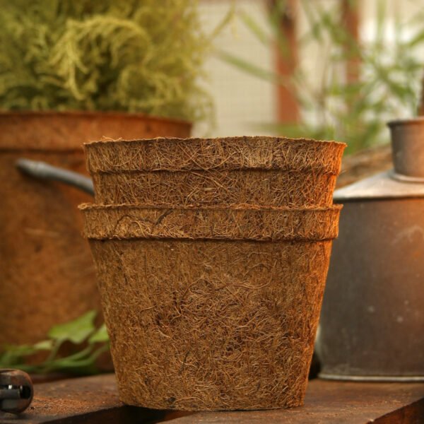 13cm Coir pots pack of 10 - Image 4
