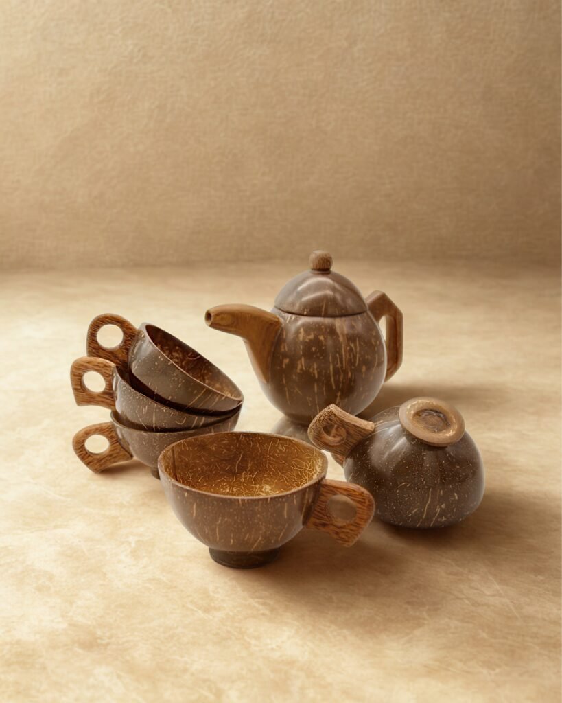 CoirProducts Teapot and Teacups Garden Set
